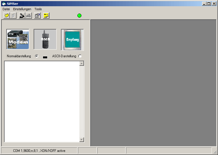 Screen-Shot Startbildschirm Simser
