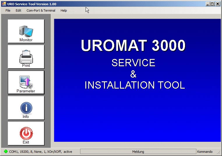 Screenshot Servicetool URO-Servicetool Software 9.2.3
